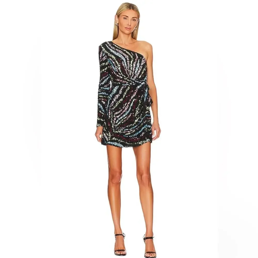 SHOW ME‎ YOUR MUMU Shimmy Mini Dress in Starburst Sequins NWT size XS Party
